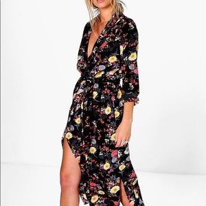NWT Floral print Maxi shirt dress
